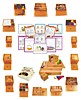 Игровой набор «Дары Фребеля» (14 коробок) с комплектом методических пособий (6 штук).