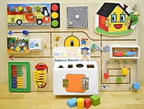Игрушки развивающие многофункциональные, бизиборд торговой марки «Академия Детства» "Мои игрули"свет