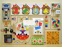 Игрушки развивающие многофункциональные, бизиборд торговой марки «Академия Детства» "Теремок" (свет)