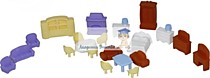 Игровой набор " Мебель для кукол "  21 эл
