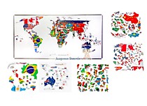 Карта-пазл "Мир" магнитная (полный комплект)